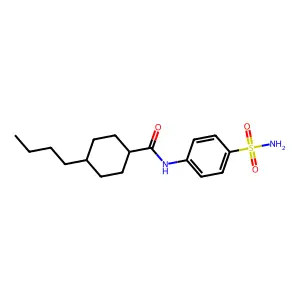 4-butyl-N-(4-sulfamoylphenyl)cyclohexanecarboxamide structure