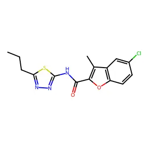 5-chloro-3-methyl-N-(5-propyl-1,3,4-thiadiazol-2-yl)-1-benzofuran-2-carboxamide structure