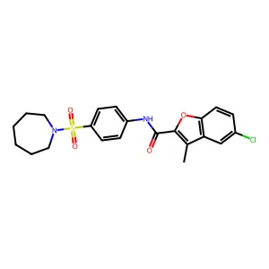 N-[4-(azepan-1-ylsulfonyl)phenyl]-5-chloro-3-methyl-1-benzofuran-2-carboxamide structure