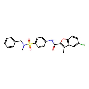 N-[4-[benzyl(methyl)sulfamoyl]phenyl]-5-chloro-3-methyl-1-benzofuran-2-carboxamide structure