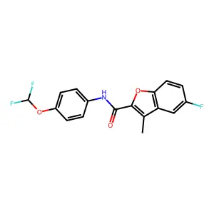 N-[4-(difluoromethoxy)phenyl]-5-fluoro-3-methyl-1-benzofuran-2-carboxamide structure