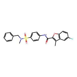 N-{4-[benzyl(methyl)sulfamoyl]phenyl}-5-fluoro-3-methyl-1-benzofuran-2-carboxamide structure