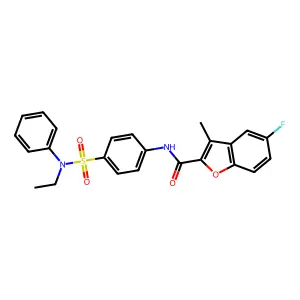 N-{4-[ethyl(phenyl)sulfamoyl]phenyl}-5-fluoro-3-methyl-1-benzofuran-2-carboxamide structure