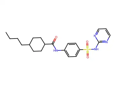4-butyl-N-[4-(pyrimidin-2-ylsulfamoyl)phenyl]cyclohexanecarboxamide structure
