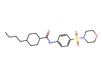 4-butyl-N-[4-(morpholin-4-ylsulfonyl)phenyl]cyclohexanecarboxamide structure