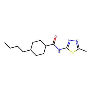 4-butyl-N-(5-methyl-1,3,4-thiadiazol-2-yl)cyclohexane-1-carboxamide structure
