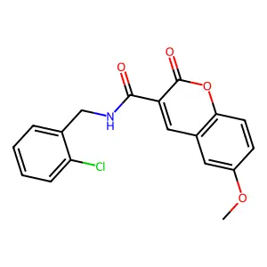 N-[(2-chlorophenyl)methyl]-6-methoxy-2-oxo-2H-chromene-3-carboxamide structure