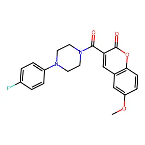3-[4-(4-fluorophenyl)piperazine-1-carbonyl]-6-methoxy-2H-chromen-2-one structure