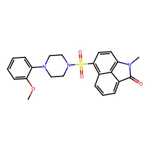 6-{[4-(2-methoxyphenyl)-1-piperazinyl]sulfonyl}-1-methylbenzo[cd]indol-2(1H)-one structure