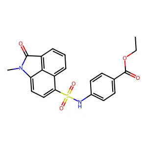 Ethyl 4-{[(1-methyl-2-oxo-1,2-dihydrobenzo[cd]indol-6-yl)sulfonyl]amino}benzoate structure