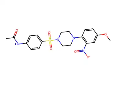 N-[4-[4-(4-methoxy-2-nitrophenyl)piperazin-1-yl]sulfonylphenyl]acetamide structure