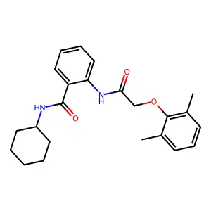 N-cyclohexyl-2-{[(2,6-dimethylphenoxy)acetyl]amino}benzamide structure
