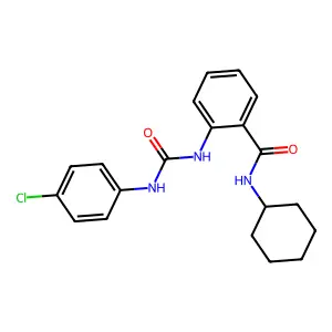 2-[(4-chlorophenyl)carbamoylamino]-N-cyclohexylbenzamide structure