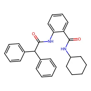 N-cyclohexyl-2-[(diphenylacetyl)amino]benzamide structure