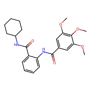 N-[2-(cyclohexylcarbamoyl)phenyl]-3,4,5-trimethoxybenzamide structure