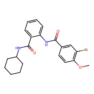 3-bromo-N-[2-(cyclohexylcarbamoyl)phenyl]-4-methoxybenzamide structure