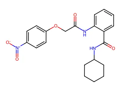 N-cyclohexyl-2-{[(4-nitrophenoxy)acetyl]amino}benzamide structure