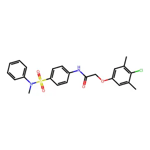 2-(4-chloro-3,5-dimethylphenoxy)-N-[4-[methyl(phenyl)sulfamoyl]phenyl]acetamide structure