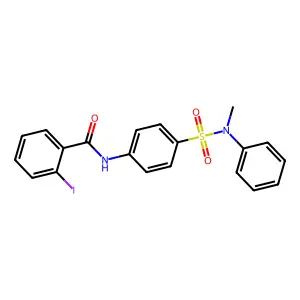 2-iodo-N-[4-[methyl(phenyl)sulfamoyl]phenyl]benzamide structure