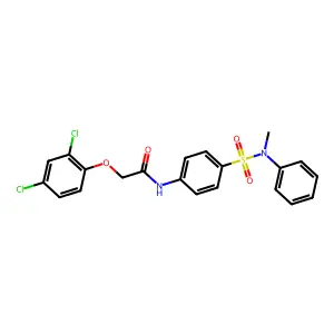 2-(2,4-dichlorophenoxy)-N-[4-[methyl(phenyl)sulfamoyl]phenyl]acetamide structure