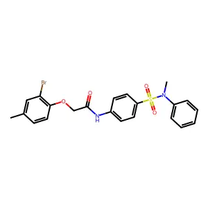 2-(2-bromo-4-methylphenoxy)-N-[4-[methyl(phenyl)sulfamoyl]phenyl]acetamide structure