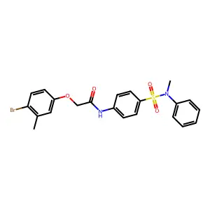 2-(4-bromo-3-methylphenoxy)-N-[4-[methyl(phenyl)sulfamoyl]phenyl]acetamide structure