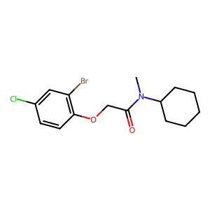 2-(2-bromo-4-chlorophenoxy)-N-cyclohexyl-N-methylacetamide structure