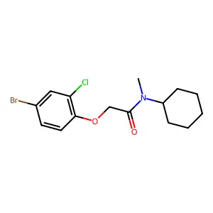 2-(4-bromo-2-chlorophenoxy)-N-cyclohexyl-N-methylacetamide structure
