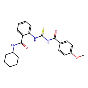 N-cyclohexyl-2-[(4-methoxybenzoyl)carbamothioylamino]benzamide structure