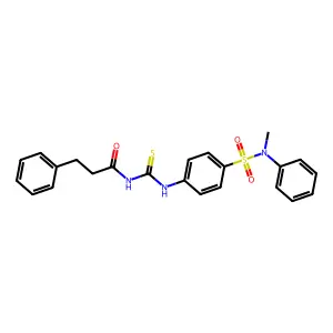 N-[[4-[methyl(phenyl)sulfamoyl]phenyl]carbamothioyl]-3-phenylpropanamide structure