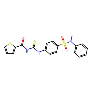N-[[4-[methyl(phenyl)sulfamoyl]phenyl]carbamothioyl]thiophene-2-carboxamide structure