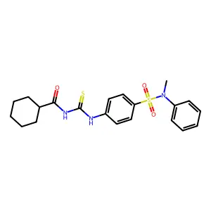 N-[[4-[methyl(phenyl)sulfamoyl]phenyl]carbamothioyl]cyclohexanecarboxamide structure