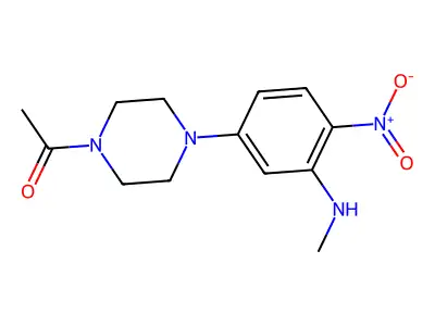 1-[4-[3-(Methylamino)-4-nitrophenyl]piperazin-1-yl]ethanone structure