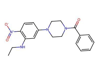 [4-[3-(Ethylamino)-4-nitrophenyl]piperazin-1-yl]-phenylmethanone structure