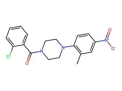 (2-Chlorophenyl)-[4-(2-methyl-4-nitrophenyl)piperazin-1-yl]methanone structure