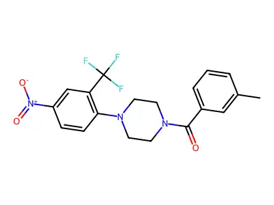 (3-Methylphenyl)-[4-[4-nitro-2-(trifluoromethyl)phenyl]piperazin-1-yl]methanone structure