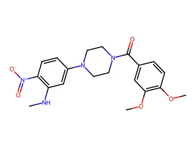 (3,4-Dimethoxyphenyl)-[4-[3-(methylamino)-4-nitrophenyl]piperazin-1-yl]methanone structure