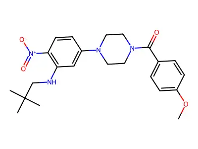 [4-[3-(2,2-dimethylpropylamino)-4-nitrophenyl]piperazin-1-yl]-(4-methoxyphenyl)methanone structure