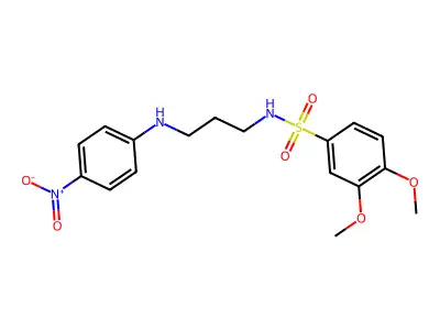 3,4-dimethoxy-N-[3-(4-nitroanilino)propyl]benzenesulfonamide structure
