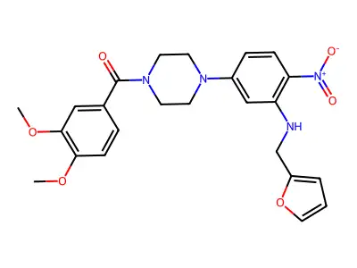 (3,4-dimethoxyphenyl)-[4-[3-(furan-2-ylmethylamino)-4-nitrophenyl]piperazin-1-yl]methanone structure