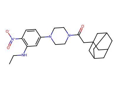 2-(1-Adamantyl)-1-[4-[3-(ethylamino)-4-nitrophenyl]piperazin-1-yl]ethanone structure