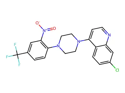 7-Chloro-4-[4-[2-nitro-4-(trifluoromethyl)phenyl]piperazin-1-yl]quinoline structure