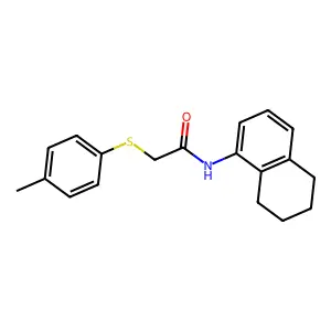 2-(4-methylphenyl)sulfanyl-N-(5,6,7,8-tetrahydronaphthalen-1-yl)acetamide structure