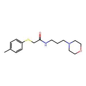 2-(4-methylphenyl)sulfanyl-N-(3-morpholin-4-ylpropyl)acetamide structure