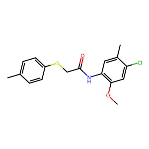 N-(4-chloro-2-methoxy-5-methylphenyl)-2-(4-methylphenyl)sulfanylacetamide structure
