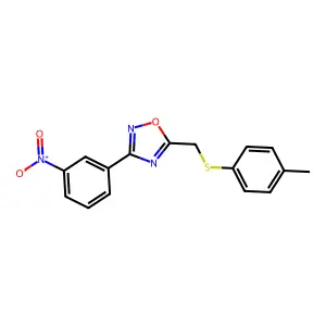 5-[(4-Methylphenyl)sulfanylmethyl]-3-(3-nitrophenyl)-1,2,4-oxadiazole structure