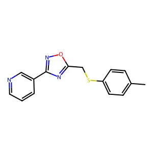 5-[(4-Methylphenyl)sulfanylmethyl]-3-pyridin-3-yl-1,2,4-oxadiazole structure