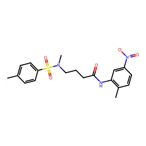 4-[methyl-(4-methylphenyl)sulfonylamino]-N-(2-methyl-5-nitrophenyl)butanamide structure