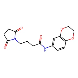 N-(2,3-dihydro-1,4-benzodioxin-6-yl)-4-(2,5-dioxopyrrolidin-1-yl)butanamide structure