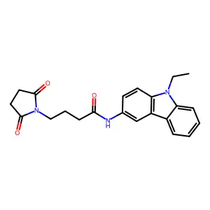 4-(2,5-dioxopyrrolidin-1-yl)-N-(9-ethylcarbazol-3-yl)butanamide structure
